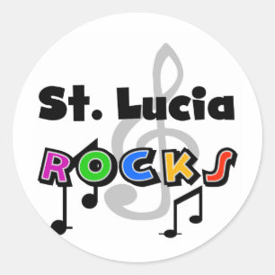 St. Lucia Rocks Runder Aufkleber