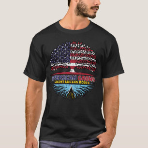 St. Lucia Saint Lucian American USA Baumwurzeln T-Shirt