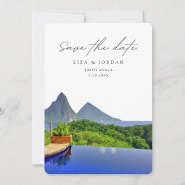 St Lucia Save the Date Landschaftlich Wedding Einladung