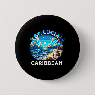 St. Lucia Souvenir Urlaub Sommer St. Lucia Button