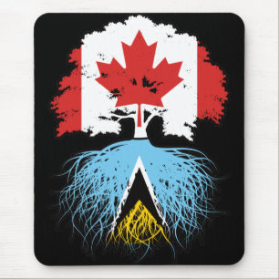 St. Lucia St. Lucian Canadian Kanada Baumwurzel Mousepad