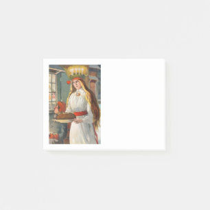 St. Lucia und Kind Bringing Safran Brot Post-it Klebezettel
