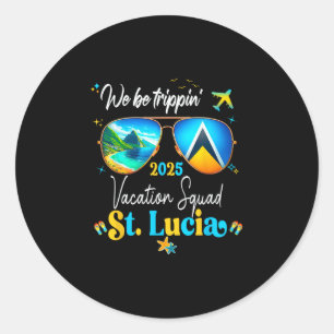 St. Lucia Urlaub Familie Freunde Reise Kreuzfahrt  Runder Aufkleber