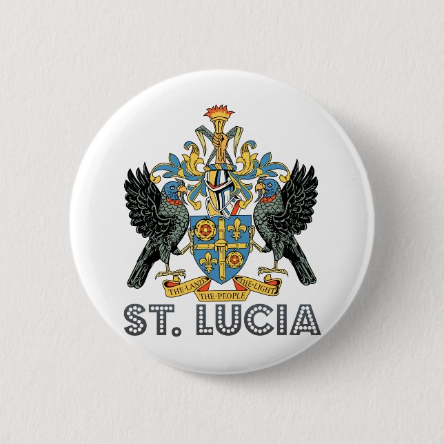 St- LuciaQualitäts-Wappen Button (Vorderseite)