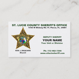 St-Lucie Landkreis-Sheriff-Geschäfts-Karte Visitenkarte