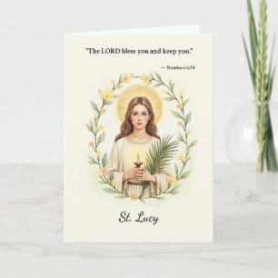 St. Lucy Gottes Frieden und Segen mit der Schrift Karte