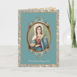 St. Lucy|Lucia Religiöse Vintage Schutzaugen Karte