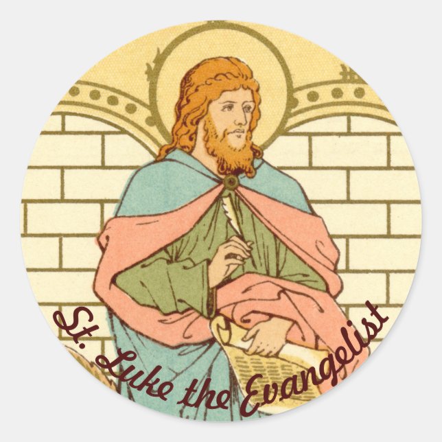 St. Luke der Evangelist (RLS 08) Runder Aufkleber (Vorderseite)