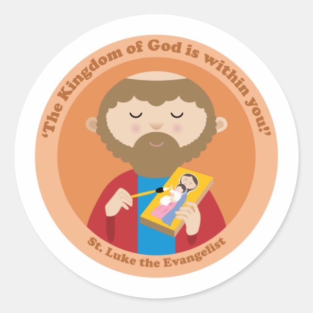 St. Luke der Evangelist Runder Aufkleber (Vorderseite)
