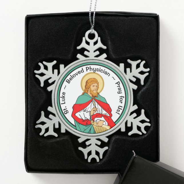 St. Luke, geliebter Arzt (RLS 08; MedVers.) Schneeflocken Zinn-Ornament (Box)