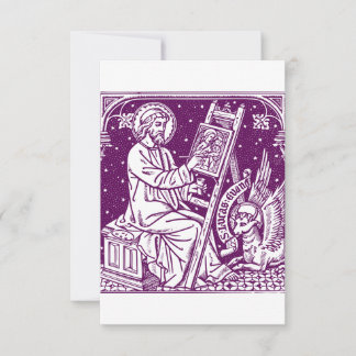St. Luke the Evangelist Master Engraving Holy Card Dankeskarte