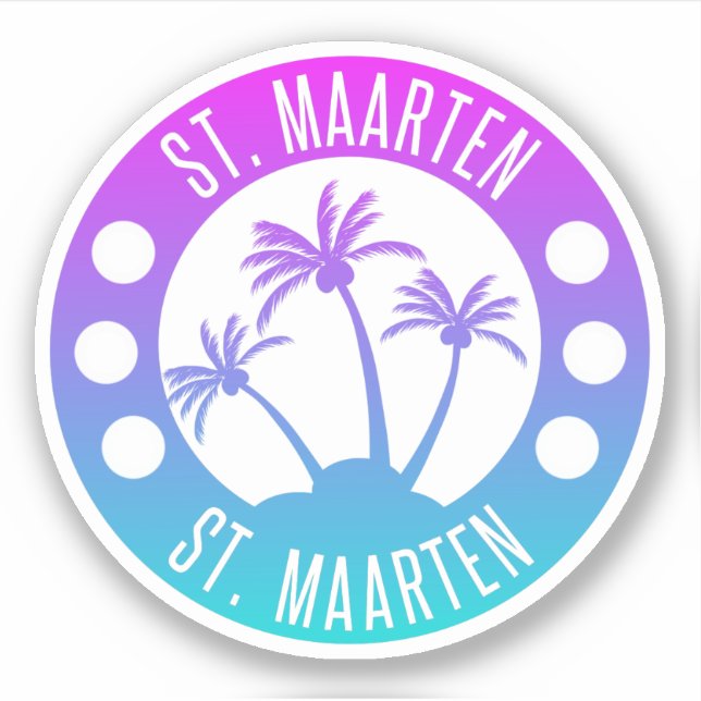 St. Maarten Blue Gradient Sint Martin Aufkleber (Vorderseite)