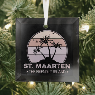 St. Maarten Das freundliche Retro der Insel Sint M Ornament Aus Glas