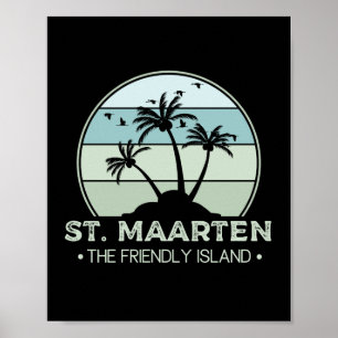 St. Maarten Das freundliche Retro der Insel Sint M Poster
