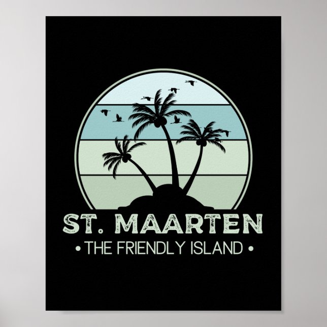 St. Maarten Das freundliche Retro der Insel Sint M Poster (Vorne)