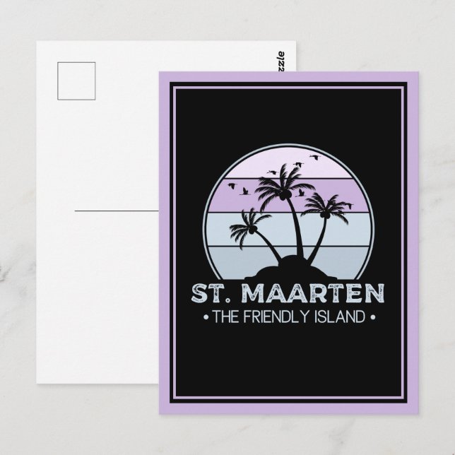 St. Maarten Das freundliche Retro der Insel Sint M Postkarte (Vorne/Hinten)