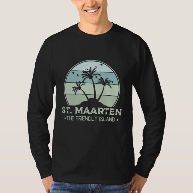 St. Maarten Das freundliche Retro der Insel Sint M T-Shirt (Vorderseite)
