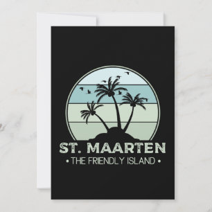 St. Maarten Die freundliche Insel retro Sint Marti Karte