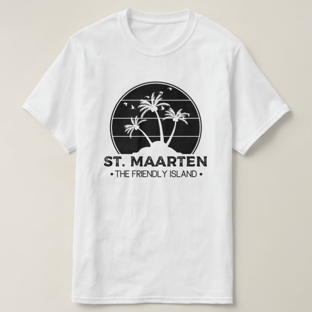 St. Maarten Die freundliche Insel Sint Martin T-Shirt (Design vorne)