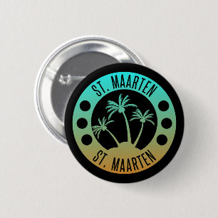 St. Maarten Ocean Aqua Blue Gradient Sint Martin Button