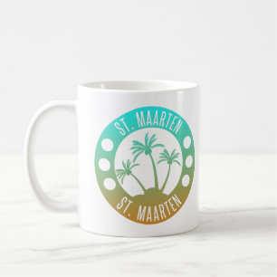 St. Maarten Ocean Aqua Blue Gradient Sint Martin Kaffeetasse