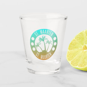 St. Maarten Ocean Aqua Blue Gradient Sint Martin Schnapsglas