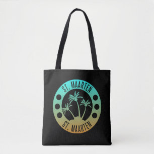 St. Maarten Ocean Aqua Blue Gradient Sint Martin Tasche