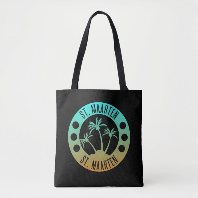 St. Maarten Ocean Aqua Blue Gradient Sint Martin Tasche (Vorderseite)