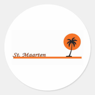 St. Maarten Runder Aufkleber