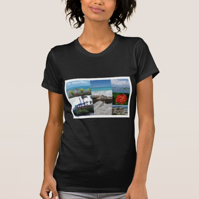 St. Maarten-Sint Martin Fotografy Collage T-Shirt (Vorderseite)