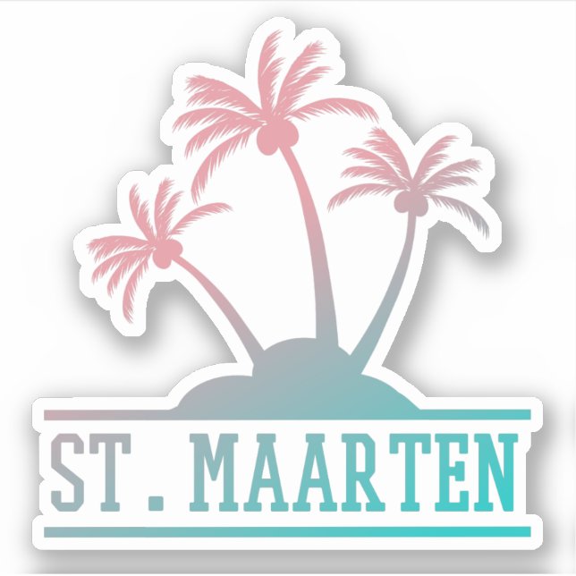 St Maarten | Sint Martin Gradient Aufkleber (Vorderseite)