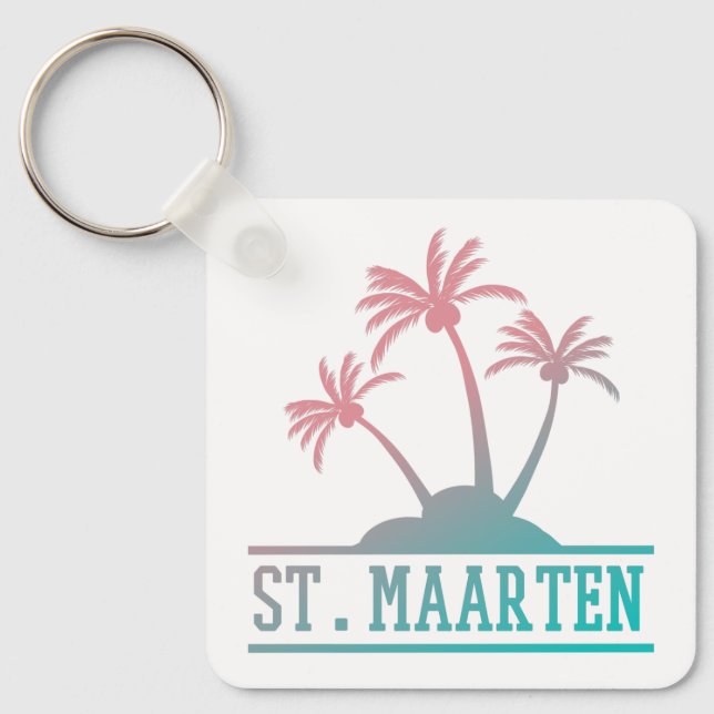 St. Maarten | Sint Martin Gradient Schlüsselanhänger (Vorderseite)