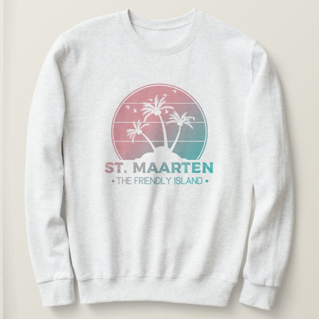 St. Maarten | Sint Martin Retro Gradient Sweatshirt (Design vorne)