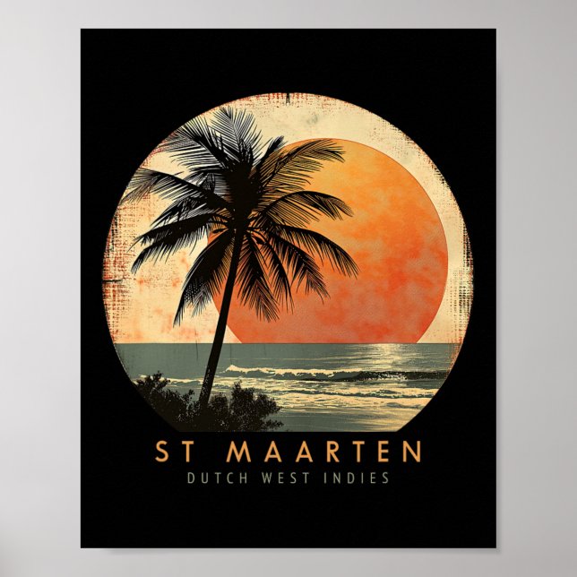 St. Maarten Smx Beach Surfing Travel St. Martin Va Poster (Vorne)