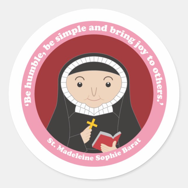 St. Madeleine Sophie Barat Runder Aufkleber (Vorderseite)