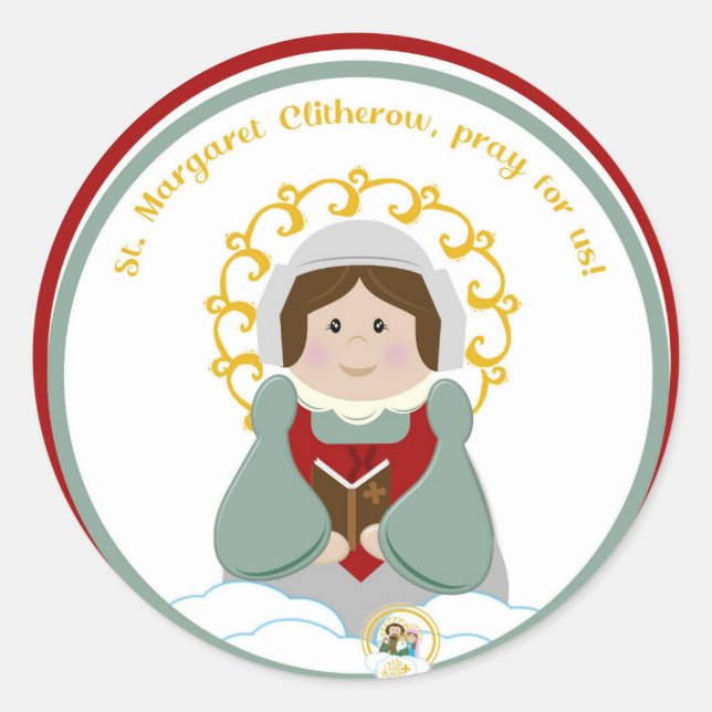 St. Margaret Clitherow Runder Aufkleber (Vorderseite)