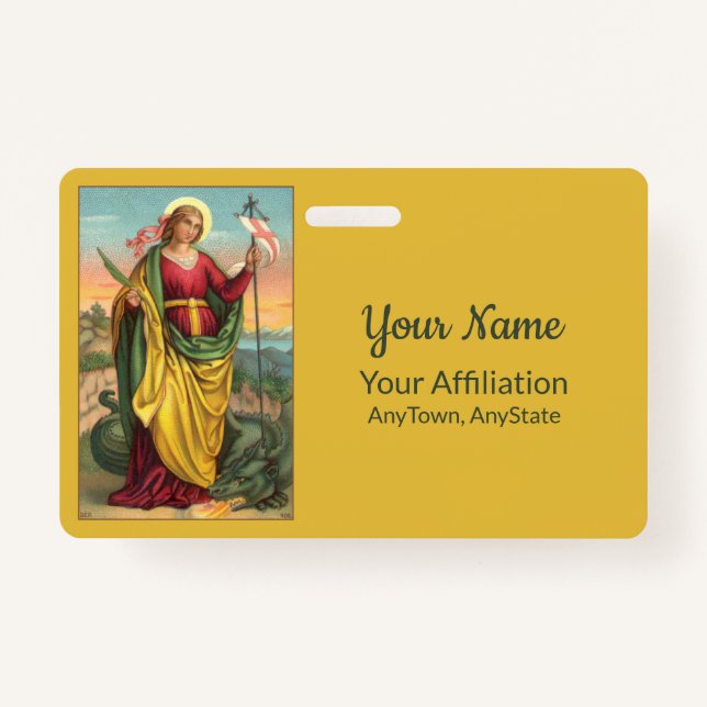 St. Margaret mit dem Banner Drache und Auferstehun Ausweis (Vorderseite)