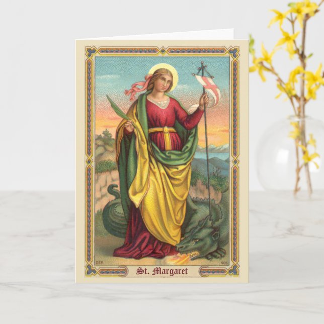 St. Margaret mit dem Banner Drache und Auferstehun Karte (Gelbe Blume)