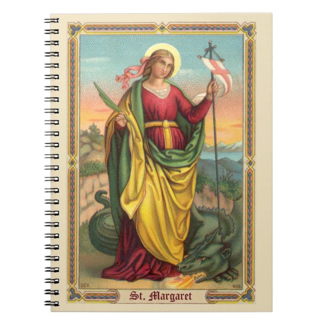 St. Margaret mit dem Banner Drache und Auferstehun Notizblock (Vorderseite)