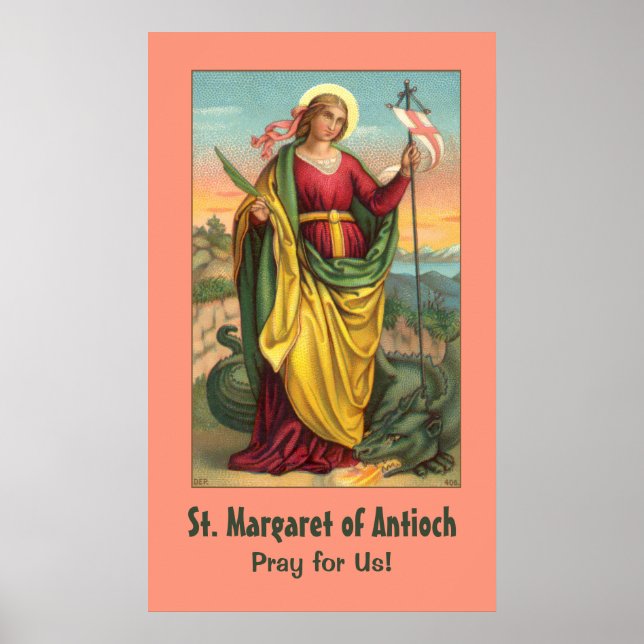 St. Margaret mit dem Banner Drache und Auferstehun Poster (Vorne)