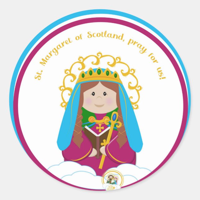 St. Margaret von Schottland Runder Aufkleber (Vorderseite)