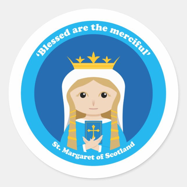 St. Margaret von Schottland Runder Aufkleber (Vorderseite)