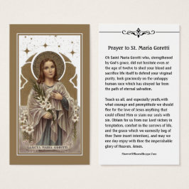 St. Maria Goretti Katholisches Gebet Heilige Karte