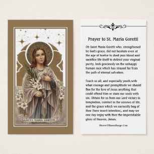 St. Maria Goretti Katholisches Gebet Heilige Karte