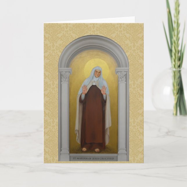 St. Mariam von Jesus Crucified Carmelite Heilige Karte (Vorderseite)