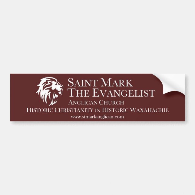 St. Mark, der evangelistische anglikanische Autoau Autoaufkleber (Vorne)