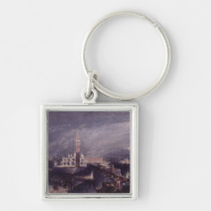 St Mark Platz, Venedig (Mondschein) graviert durch Schlüsselanhänger