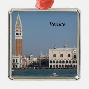 St Mark Quadrat und Doges-Palast Silbernes Ornament