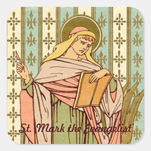 St. Mark the Evangelist (RLS 09) Quadratischer Aufkleber (Vorderseite)