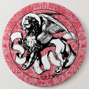 St. Mark's Emblem Winged Lion Button